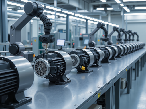 机械设备展示，工业机械整齐排列，体现制造实力